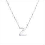 Zilveren Initiaal Ketting Met De Letter z - Rvs Letter Ketting Initiaal -45cm