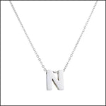 Witte Letter Ketting Met Zilveren Ketting - Rvs Letter Ketting Initiaal -45cm