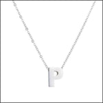 Witte Ketting Met Letter p - Rvs Letter Ketting Initiaal