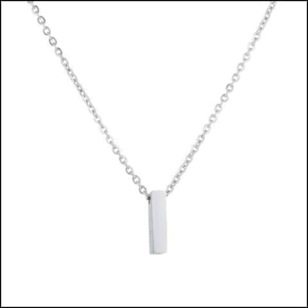 Witte Ketting Met Staaf Hanger - Rvs Letter Ketting Initiaal