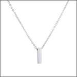 Witte Ketting Met Staaf Hanger - Rvs Letter Ketting Initiaal