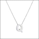 Zilveren Ketting Met Letter q Van Rvs Letter Ketting Initiaal -45cm