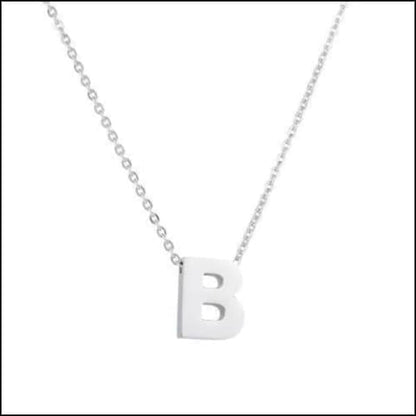 Zilveren Initial Ketting Met Letter b - Rvs Letter Ketting Initiaal -45cm