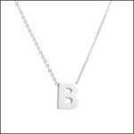 Zilveren Initial Ketting Met Letter b - Rvs Letter Ketting Initiaal -45cm