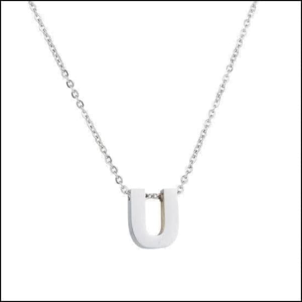 Zilveren Ketting Met Kleine Letter - Rvs Letter Ketting Initiaal