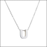 Zilveren Ketting Met Kleine Letter - Rvs Letter Ketting Initiaal