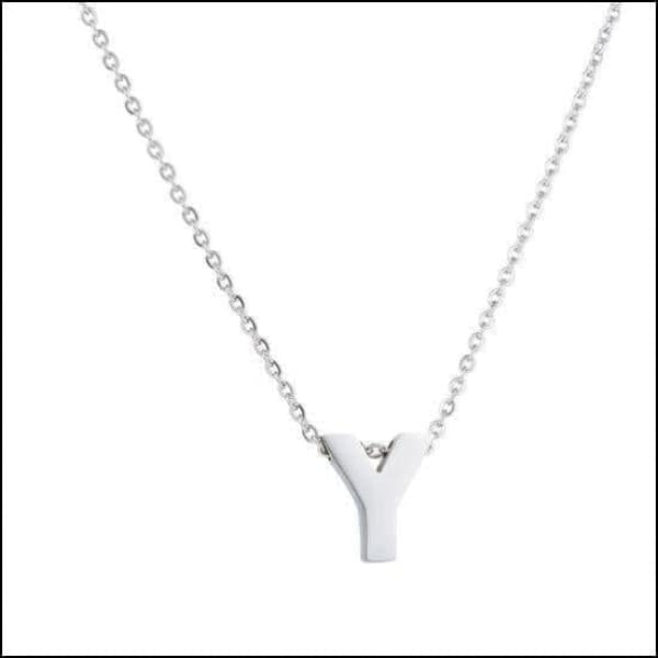 Witte Gouden Initialen Ketting Met De Letter Y.