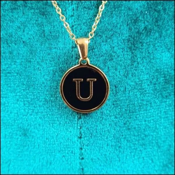 Gouden Ketting Met Letter u - Stijlvolle Stalen Initiaal Ketting