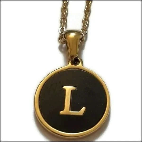 Gouden En Zwarte Hanger Met De Letter l Op Initiaalketting.