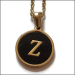 Gouden En Zwarte Initiaal Ketting Met Letter Z.