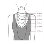 Diagram Vrouwelijke Nek Metingen Voor Stalen Slangenketting Goudkleurig.