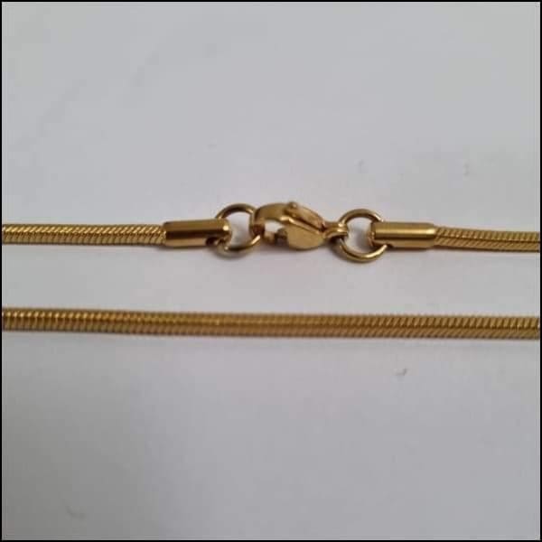 Gouden Stalen Slangenketting Met Sluiting