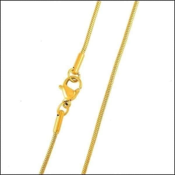 Gouden Stalen Slangenketting Met Sluiting