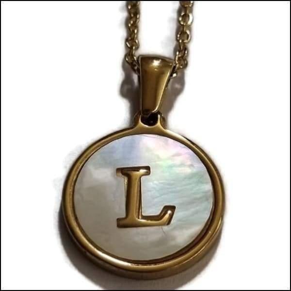 Gouden Initiaal Ketting Met Letter L.