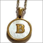 Gouden Hanger Met Letter b - Unieke Initiaal Ketting - Schelp Goudkleurig 45cm