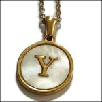 Gouden Initiaal Ketting Met Letter y - Schelp Goud 45 Cm