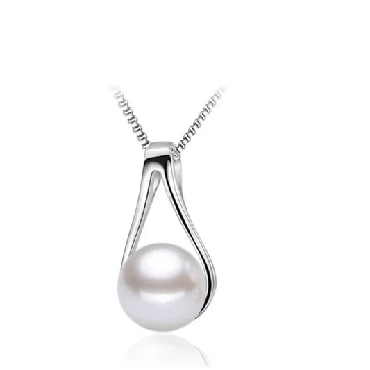 Elegante Zilveren Parel Ketting Van Aramat Jewels® Met Synthetische Parel.