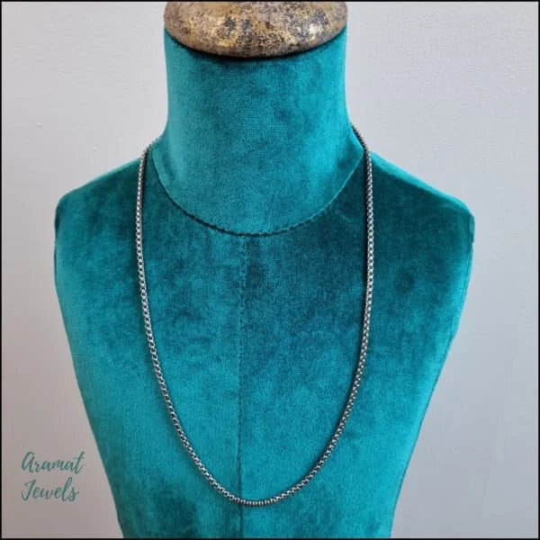 Stalen Jasseron Schakelketting Op Mannequin Met Ketting