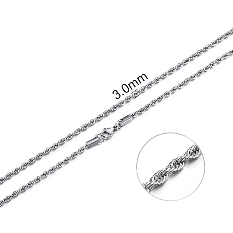 Stalen Koord Ketting Van Aramat Jewels Met 925 Zilver Rope Chain