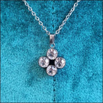 Zirkonia Halsketting Met Bloemdesign In Staal - Aramat Jewels - 45cm Lang