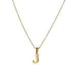 Hanger met goudkleurige letter ’J’ aan een fijne ketting.