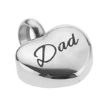 Sterling hart charm met papa erop geschreven