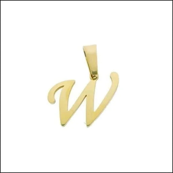 Gouden Hanger Met De Letter w - Stalen Goudkleurige Letter Hanger Initiaal