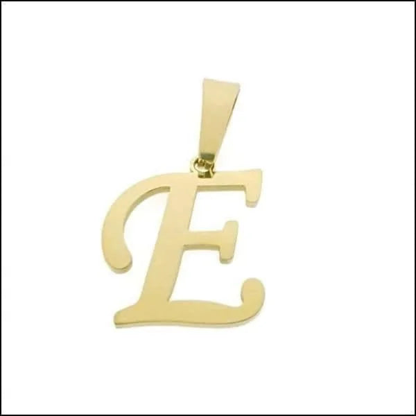 Gouden Initiaalhanger Met De Letter e Op Hanger.