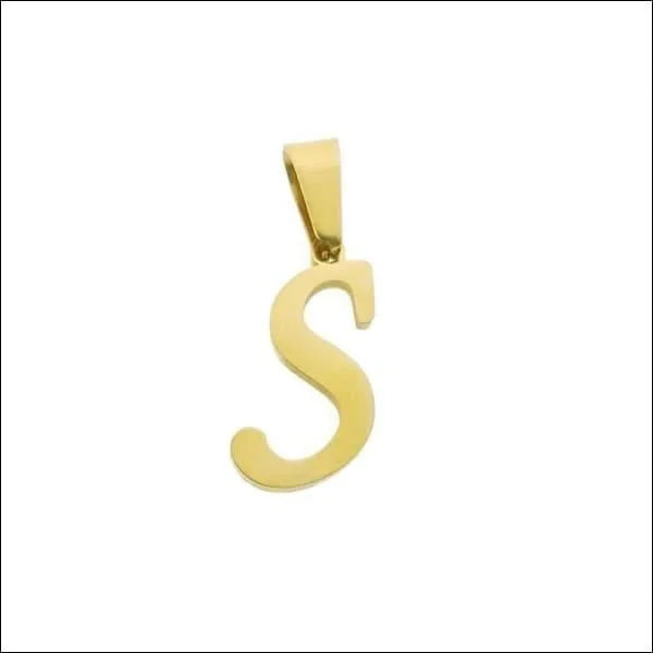 Gouden Initiaal Hanger Met Letter ’s’ - Stalen Goudkleurige Letter Hanger Initiaal