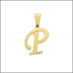 Gouden Hanger Met Letter p - Stalen Goudkleurige Letter Hanger Initiaal