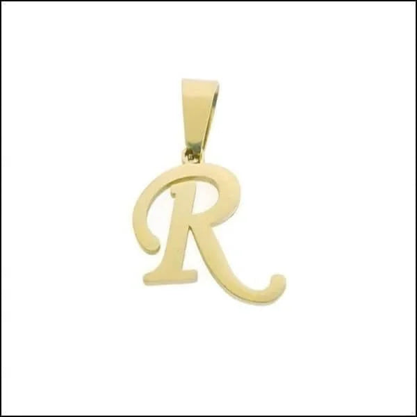 Gouden Initiaal Hangeroorbel Met De Letter R.