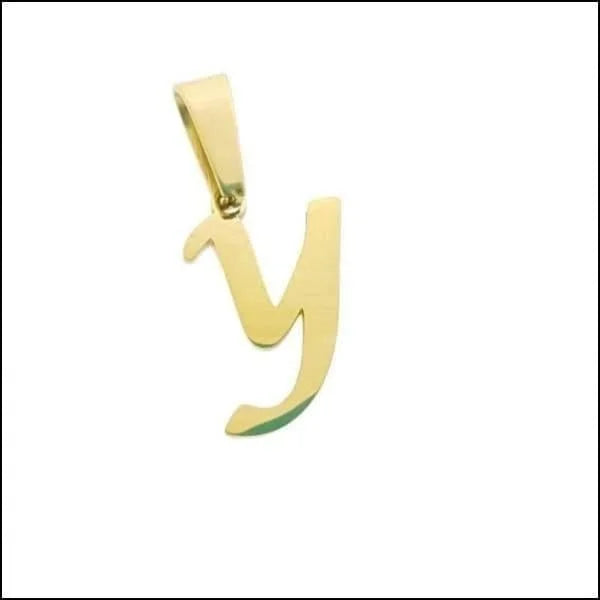 Gouden Initiaal Letter y Hanger - Stalen Goudkleurige Letter Hanger Initiaal