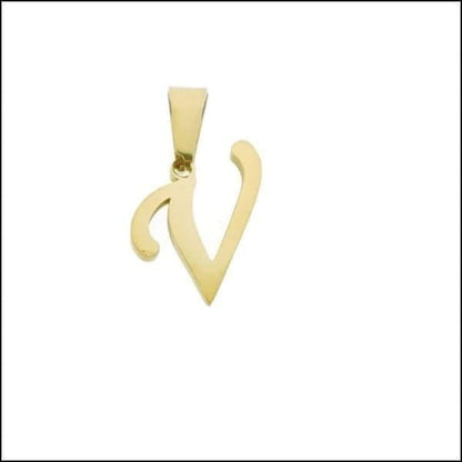 Gouden Hanger Met Hartvormig Initiaal - Stalen Goudkleurige Letter Hanger Initiaal