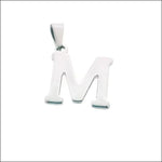 Witte Letter m Hanger - Roestvrij Stalen Initiaal Hanger.