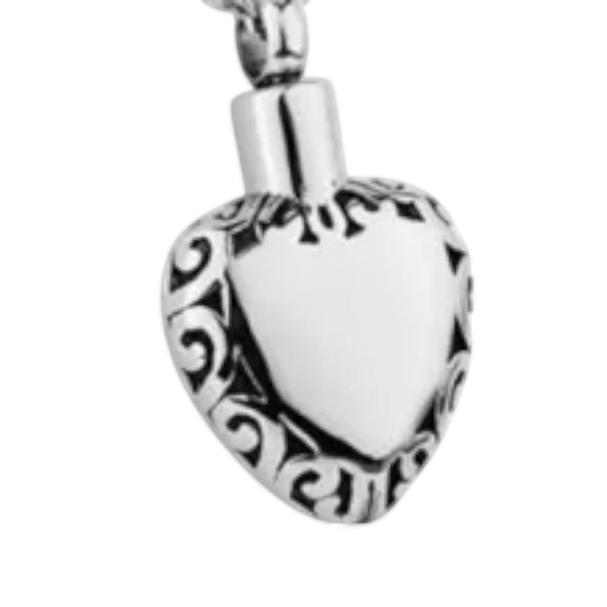 Hart ashanger met sierlijke rand – zilverkleurig - Aramat Jewels - Gedenkhangers - cadeautip