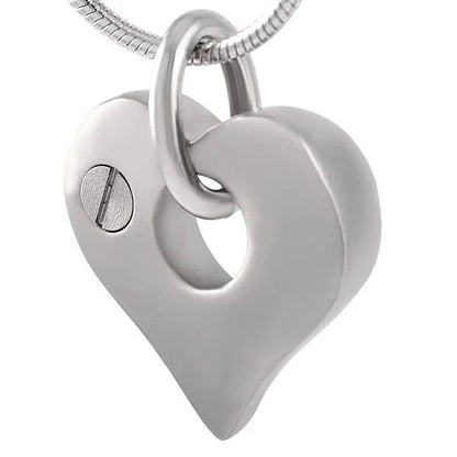 Hartvormig as sieraad met open detail – staal - Aramat Jewels - Gedenkhangers - cadeautip