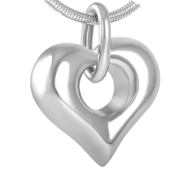 Hartvormig as sieraad met open detail – staal - Aramat Jewels - Gedenkhangers - cadeautip