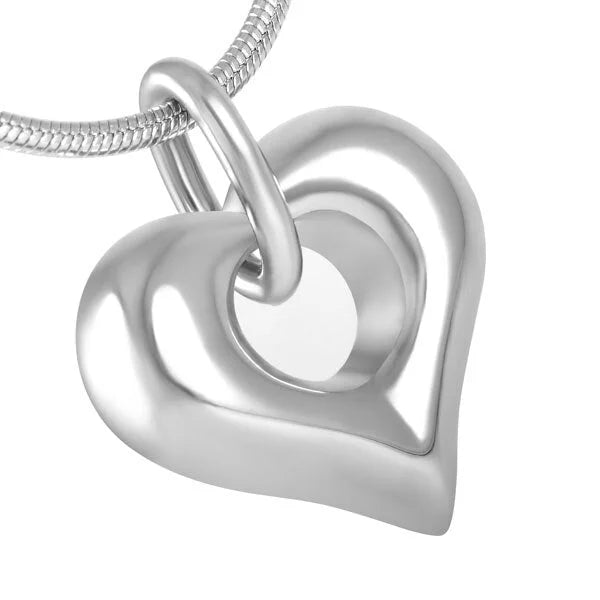 Hartvormig as sieraad met open detail – staal - Aramat Jewels - Gedenkhangers - cadeautip