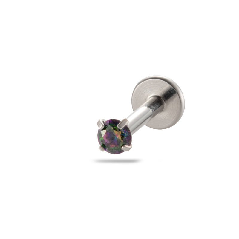 Helix Tragus Piercing Zilver Multikleur Zirkonia 3mm - Aramat Jewels - Piercings - cadeautip