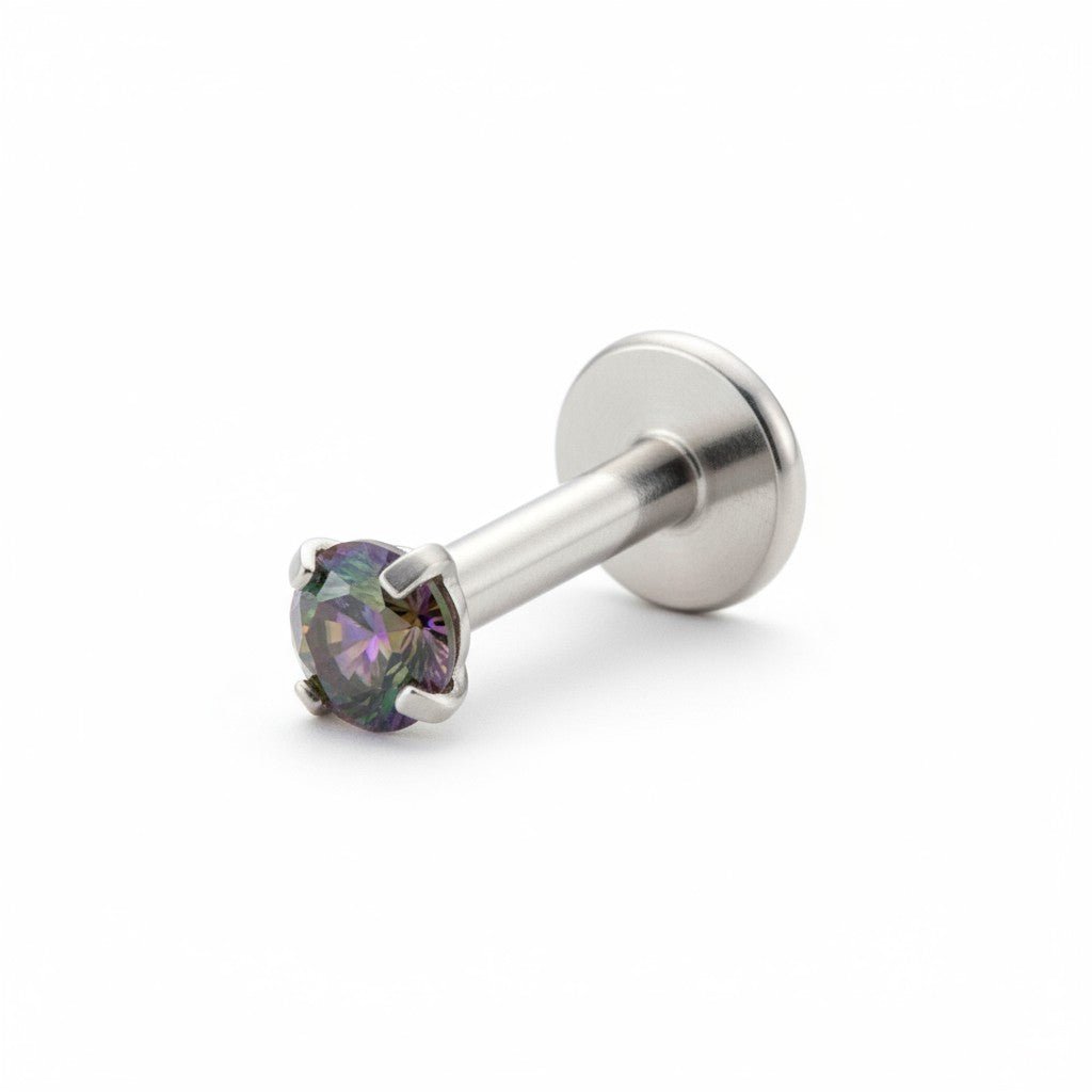 Helix Tragus Piercing Zilver Multikleur Zirkonia 3mm - Aramat Jewels - Piercings - cadeautip