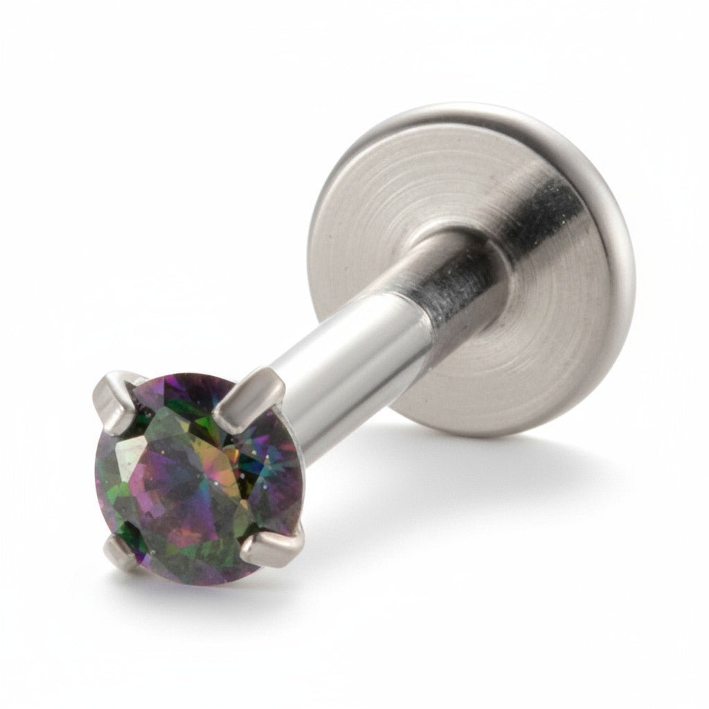 Helix Tragus Piercing Zilver Multikleur Zirkonia 3mm - Aramat Jewels - Piercings - cadeautip