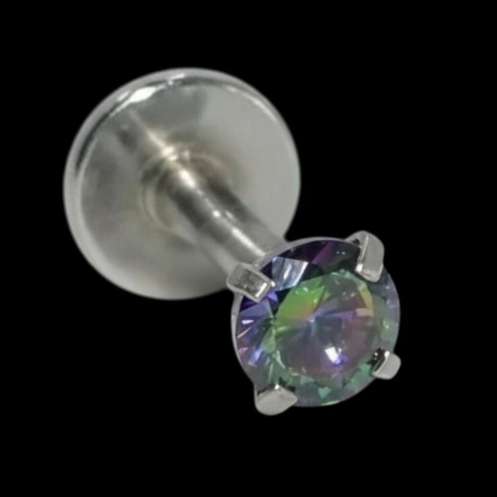 Helix Tragus Piercing Zilver Multikleur Zirkonia 3mm - Aramat Jewels - Piercings - cadeautip