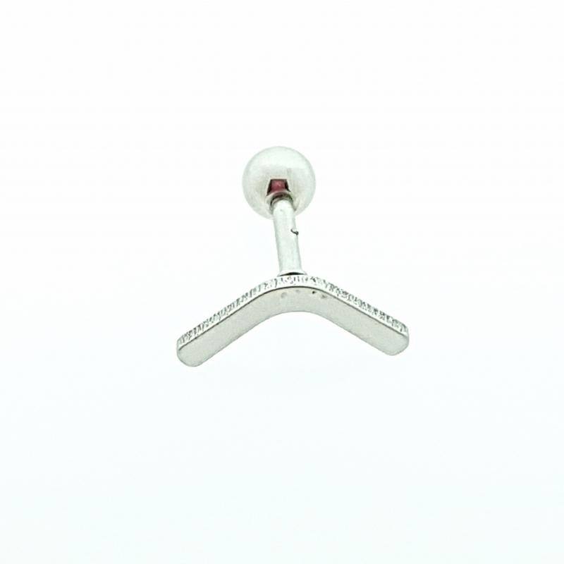 Witte Hanger Met Rood En Zwart Logo Voor Helixpiercing Bar