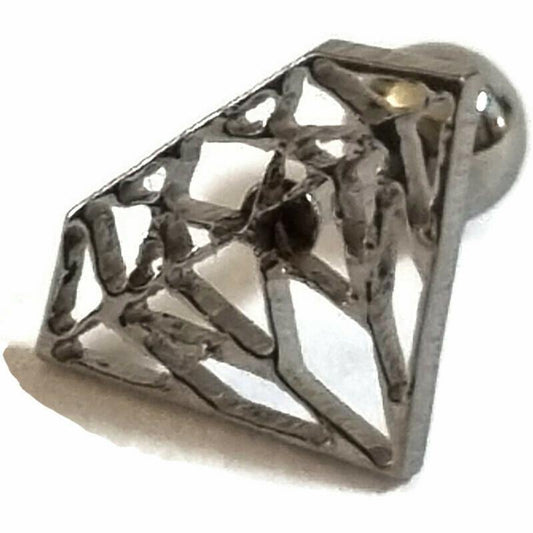 Zilveren Ring Met Diamantvormig Ontwerp - Helixpiercing Diamant Chirurgisch Staal