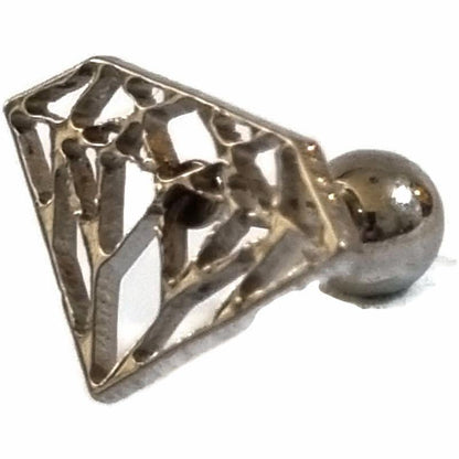 Zilveren Ring Met Diamant Op Helixpiercing Diamant Chirurgisch Staal 8mm x 12mm