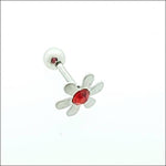 Rode En Witte Bloem Oorbel Set Van Helixpiercing Flower Rood