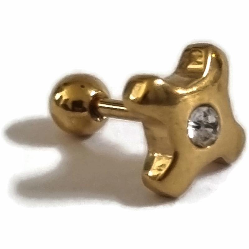 Gouden Oorbellen Met Diamant Voor Helixpiercing Piercing Goudkleurig 8mm 6mm 1.2mm