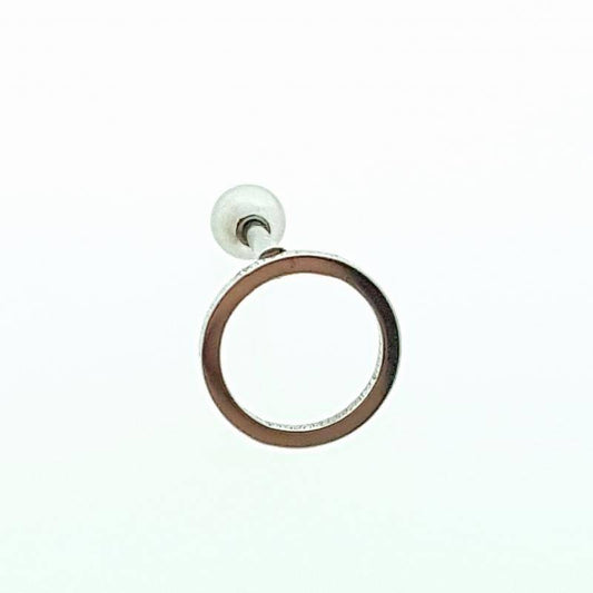 Zilveren Ring Met Een Kleine Bal Erop, Te Zien In Het Product ’helixpiercing Rond’ - Goed Beeld