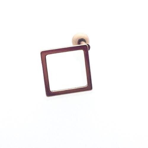 Kleine Vierkante Spiegel Op Wit Oppervlak - Helixpiercing Rosé Vierkant