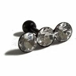 Stud Oorbellen Zwart En Helder Kristalsteen - Helixpiercing Tragus Piercing